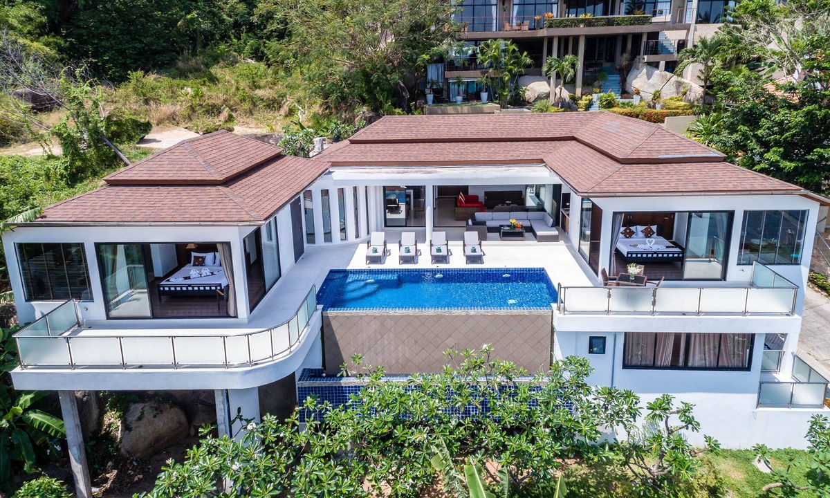 Lamai Villa | Sunny Banks - 4 Bed Private Pool Sea View Villa