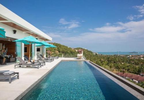 Bophut Villa | Villa Danisa 4BR Panoramic Ocean View with Infinity Pool & Private Gym