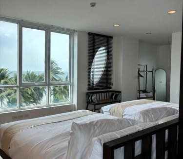 Ban Bang Saen Apartment | Beachfront 70 sqm Sea View Apartment FREE DISNEY PLUS