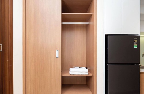 Tan Binh Apartment | Serene apartment with AC in vibrant HCM, Near TSN Airport 1.3km, Kitchen, Washer