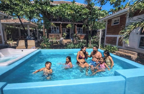 Pochomil Cabin | Two Beachfront Casitas for 8 | Pool, A/C, Wi-Fi & Cable TV
