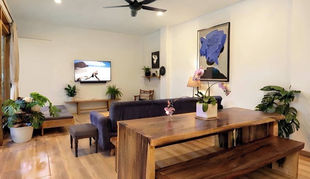 Luxury beachfront villa steps from Haad Salad Beach with shared pool access. in Ko Pha-ngan