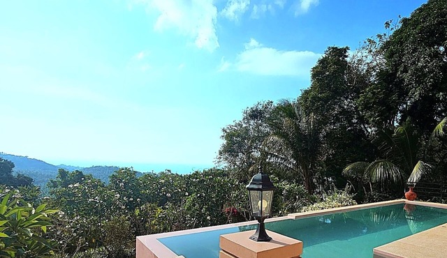Mediterranean-inspired villa with private pool, stunning sunsets, & ocean views in Koh Samui