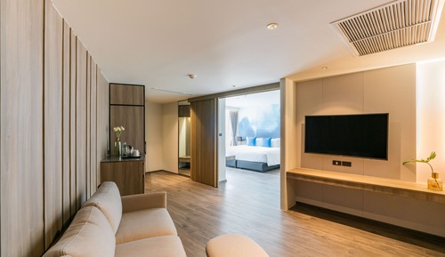 Suite, 1 Double Bed, Non Smoking, City View (Living Room;Shower Only)